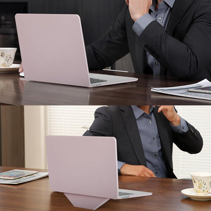 MOSISO Compatible with MacBook Air 15 inch Case 2026 2025 2024 2023 Release M4 A3241 M3 A3114 M2 A2941 Liquid Retina Display&Touch ID, PU Leather Coated Plastic Hard Shell with Fold Kickstand, Pink
