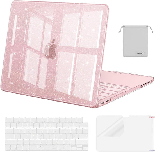 MOSISO Sparkly Glitter Case Compatible with MacBook Neo Case 13 inch 2026 | Model A3404 with A18 Pro Chip, Crack‑Resistant Protective Hard Shell Case&Keyboard Cover&ScreenFilm&Pouch