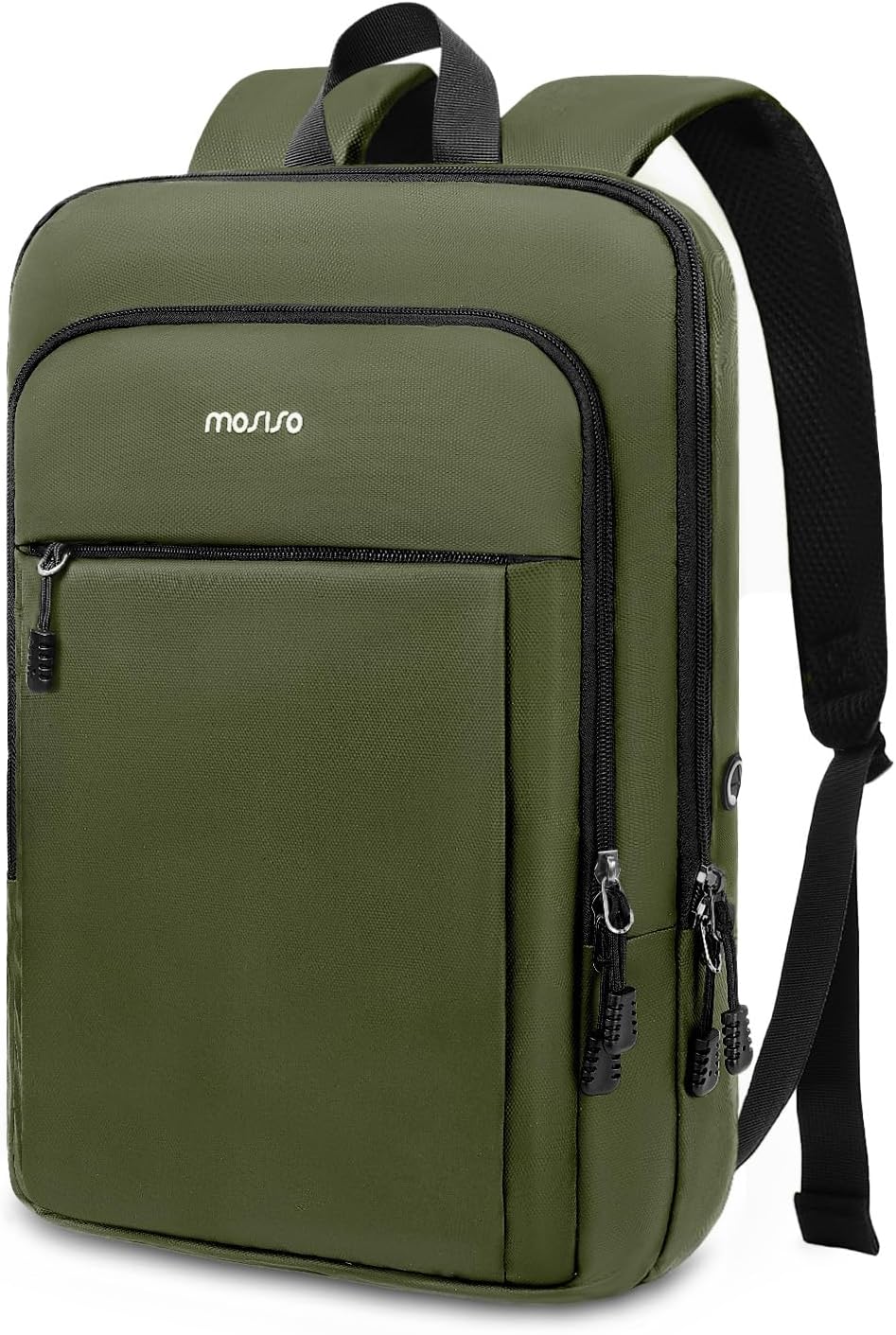 MOSISO Laptop Backpack for Men, Slim Lightweight Compact Computer Backpack for College Work Business Office Travel, 15.6-17.3 inch Waterproof Commute Laptop Bag Casual Daypack with Luggage Strap
