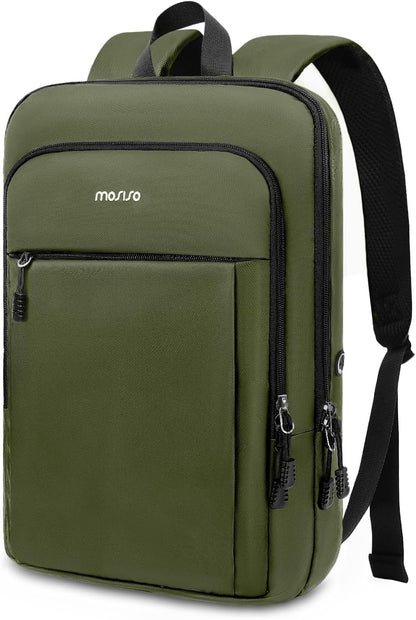 MOSISO Ultra Slim Lightweight Men’s Laptop Backpack, Water Resistant Commute Daypack Fits 15.6-17.3 Inch Laptops for Office Business College Travel