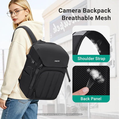 MOSISO Camera Backpack for DSLR, SLR & Mirrorless — Shockproof Padded Photography Bag with Tripod Mount, Anti-Theft Pocket & Modular Inserts