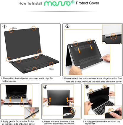 MOSISO Compatible with MacBook Pro 13 inch Case M2 2025, 2024, 2023, 2022-2016 A2338 M1 A2251 A2289 A2159 A1989 A1708 A1706, Plastic Hard Shell&Keyboard Cover&Screen Film&Storage Bag, Rose Quartz iMosiso