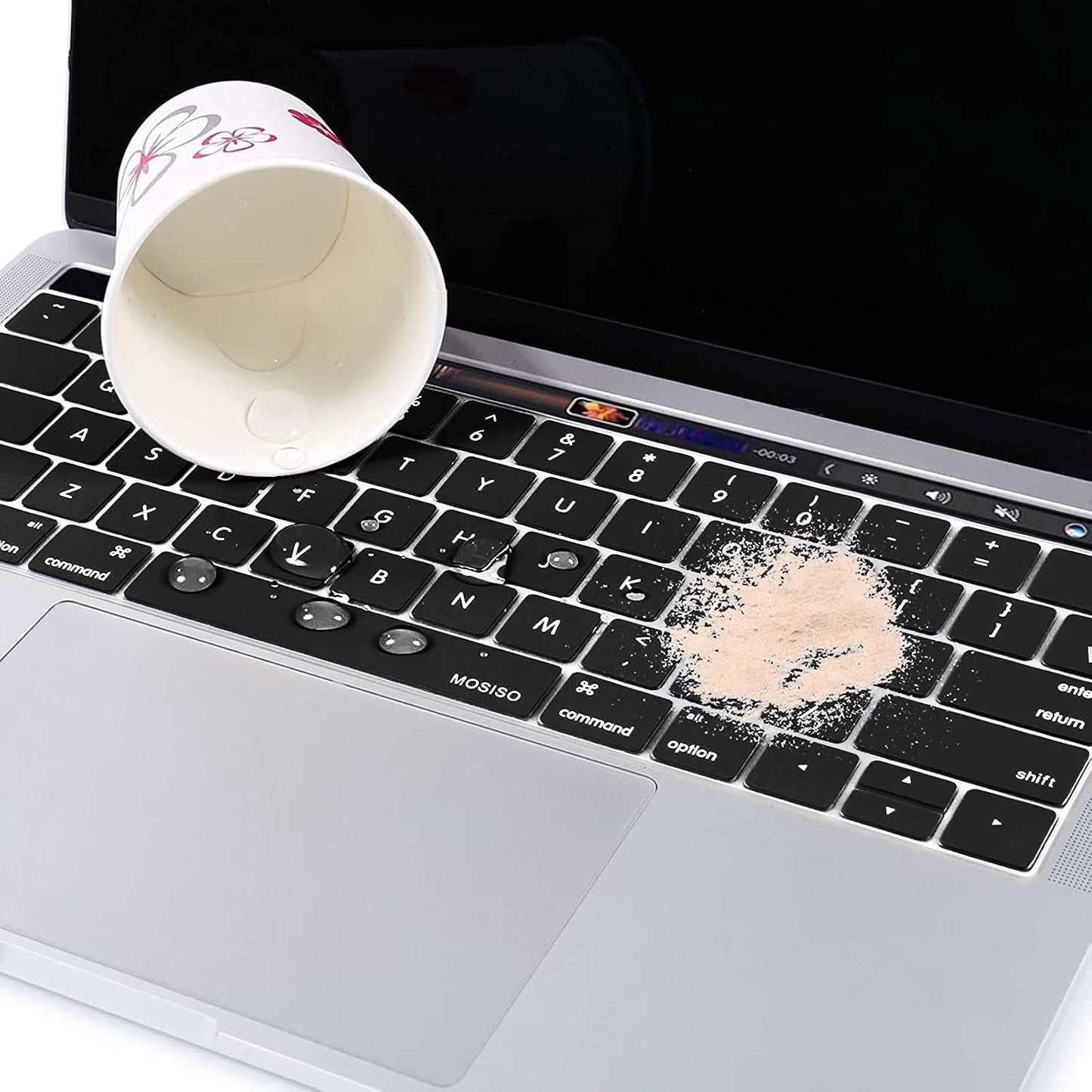 MOSISO Keyboard Cover Compatible with MacBook Pro with Touch Bar 13 and 15 inch 2019 2018 2017 2016 (Model: A2159, A1989, A1990, A1706, A1707), Silicone Skin Protector, Black