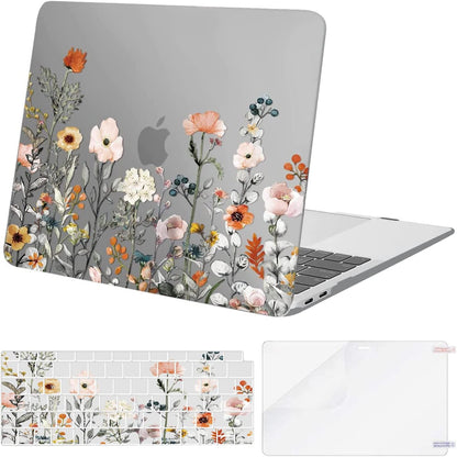 MOSISO Compatible with MacBook Air 13 inch Case 2018-2022 Release A2337 M1 A2179 A1932 Retina Display, Plastic Garden Flowers Hard Shell&Keyboard Cover&Screen Protector