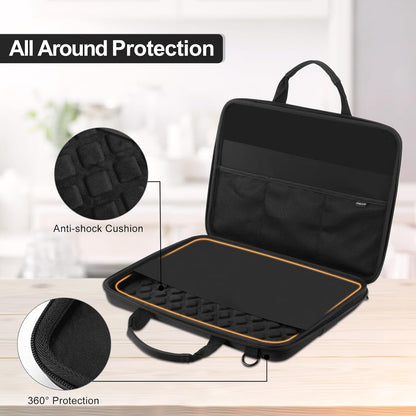 MOSISO X‑Pac EVA Hard‑Shell Laptop Bag for Men, 15‑16‑Inch Business Briefcase with 180‑Degree Full Opening