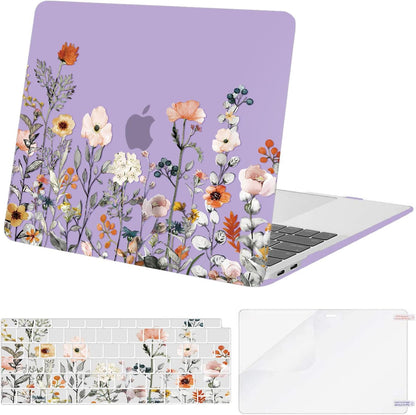MOSISO Compatible with MacBook Air 13 inch Case 2018-2022 Release A2337 M1 A2179 A1932 Retina Display, Plastic Garden Flowers Hard Shell&Keyboard Cover&Screen Protector