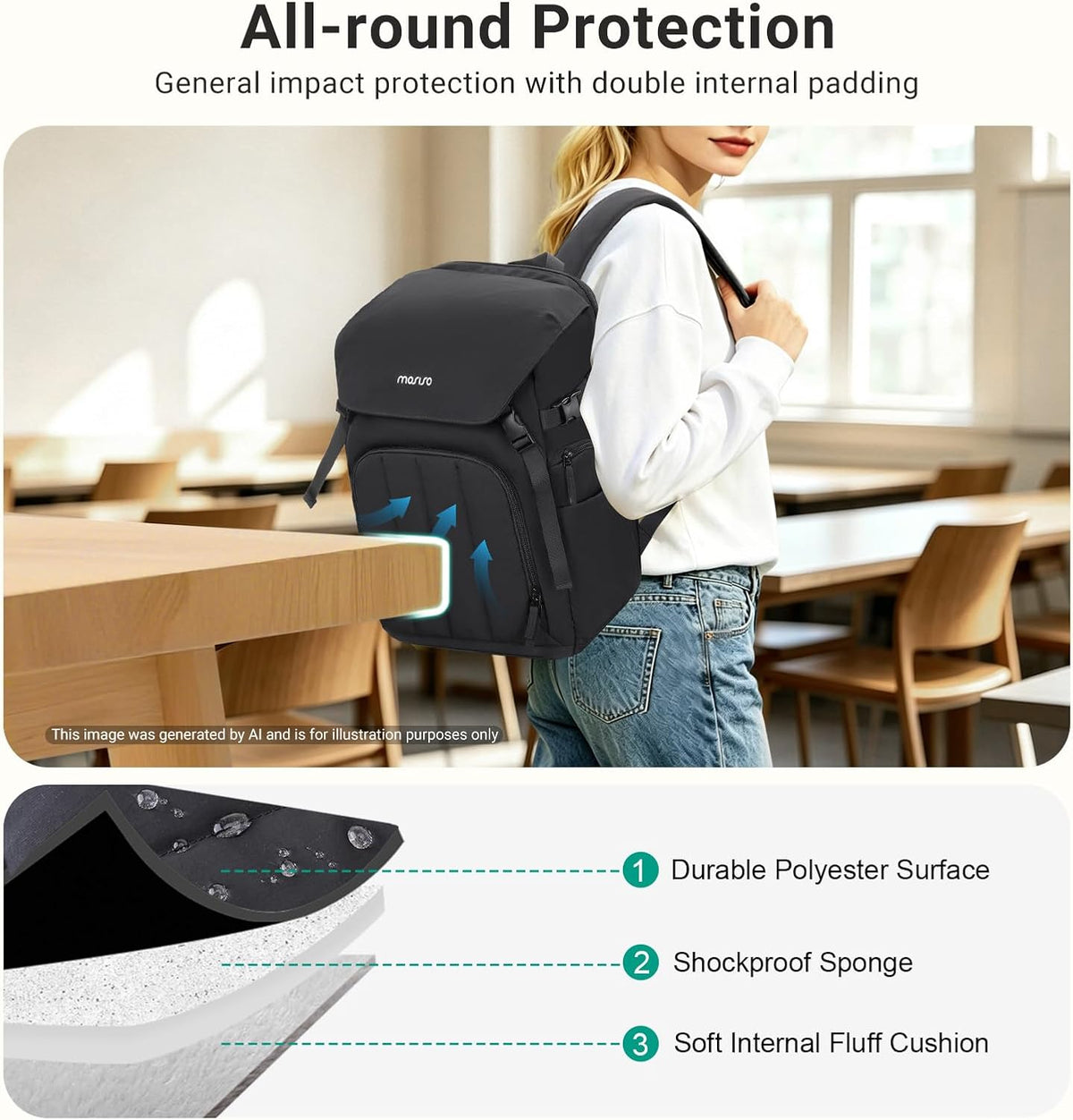 MOSISO Camera Backpack for DSLR, SLR & Mirrorless — Shockproof Padded Photography Bag with Tripod Mount, Anti-Theft Pocket & Modular Inserts