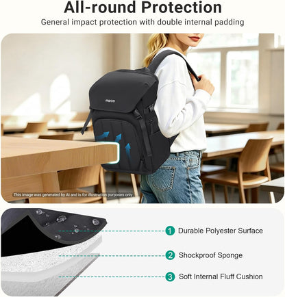MOSISO Camera Backpack for DSLR, SLR & Mirrorless — Shockproof Padded Photography Bag with Tripod Mount, Anti-Theft Pocket & Modular Inserts