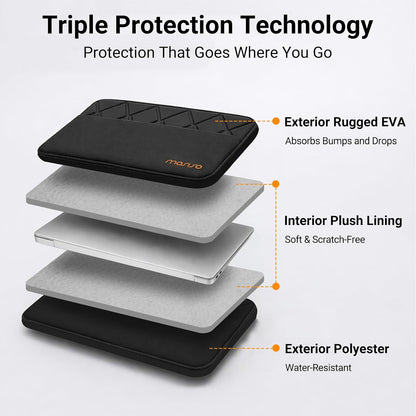 MOSISO Rhombus Padded Laptop Sleeve,13‑13.3‑Inch,Top‑Loading‑Zipper,Front‑Horizontal‑Pocket & Rear Trolley‑Sleeve