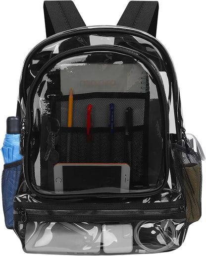 MOSISO 15.6-16 inch Travel Laptop Backpack, Waterproof Stylish Large Capacity Casual Daypack Bag for Business, Fashion TPU Transparent Computer Bag with Reinforced Strap, Black iMosiso