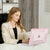 MOSISO Compatible with MacBook Air 15 inch Case 2025 2024 2023 M4 A3241 M3 A3114 M2 A2941, Honeycomb Shockproof Heavy Duty TPU Bumper Plastic Hard Case with Fold Kickstand&Keyboard Cover, Pink