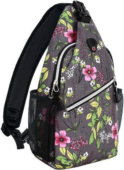 MOSISO Sling Backpack,Travel Hiking Daypack Periwinkle Crossbody Shoulder Bag, Gray