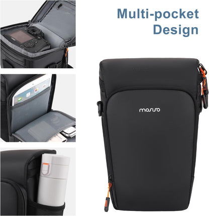 MOSISO Padded Crossbody Camera Bag with Rain Cover, Fits DSLR & 70-200/100-400mm Lenses