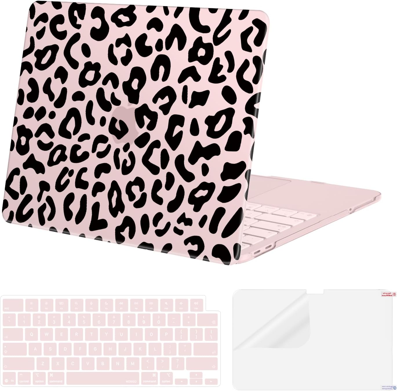MOSISO Leopard Grain Hard Case Compatible with MacBook Neo 13 inch 2026 Release Model A3404, 3 in 1 Crack-Resistant Protective Hard Shell Case&Keyboard Cover&Screen Protector, Black mysite