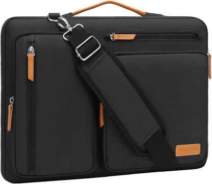 MOSISO 360 Protective Laptop Shoulder Bag 13-17.3 inch, 13 13.3 14 15 16 17.3 inch Computer Bags Compatible with MacBook Pro 16 inch, HP, Dell, Lenovo, Asus Notebook,Side Open Messenger Bag with 4 Zipper Pocket