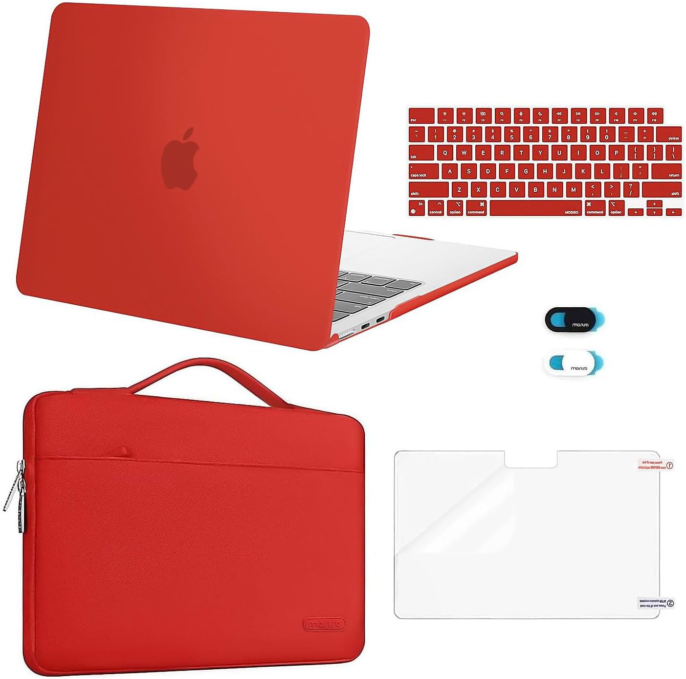 MOSISO Compatible with MacBook Air 13 inch Case M5 2026 M4 2025 M3 M2 2024-2022 A3449 A3240 A3113 A2681,Hard Shell&Sleeve Bag&Keyboard Skin&Webcam Cover&ScreenFilm for MacBook Air 13.6