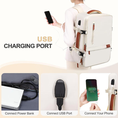 MOSISO Travel Backpack, 40L Carry on Laptop Backpack, 17-17.3 inch Airline Approved Luggage Bag with USB Port&Hidden Shoulder Strap, Casual Daypack with Toiletry Bag&Shoe Pocket