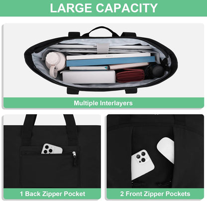 MOSISO Canvas Beach Tote Bags, Large Capacity Canvas Laptop Tote Bag