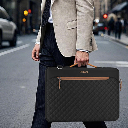 MOSISO 360‑Edge Reinforced Laptop Shoulder Bag,15‑16‑Inch,Removable‑Strap,Front‑Pockets & Rear Trolley‑Sleeve