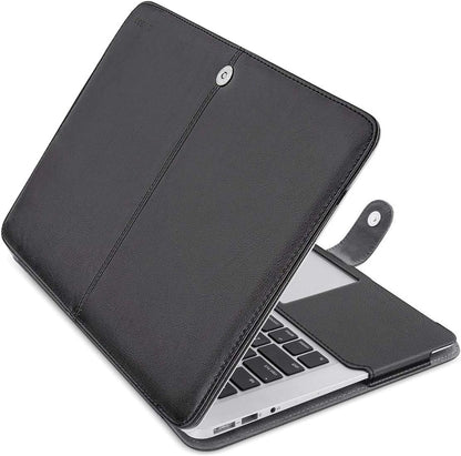 MOSISO Compatible with MacBook Air 13 inch Case A1369 A1466 Older Version 2010-2017 Release, PU Leather Case Portfolio Protective Stand Cover Sleeve