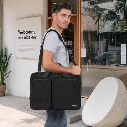 MOSISO Unisex Padded Laptop Shoulder Messenger Bag,15‑16‑Inch,Multi‑Zipper‑Pockets,Removable‑Strap & Rear Trolley‑Sleeve