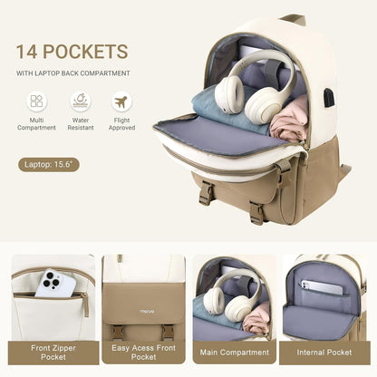 MOSISO‑Unisex‑Lightweight‑Laptop‑Backpack,15‑6‑16‑Inch‑Fit,Multi‑Pockets,Anti‑Theft‑Pocket & Rear‑Luggage‑Strap