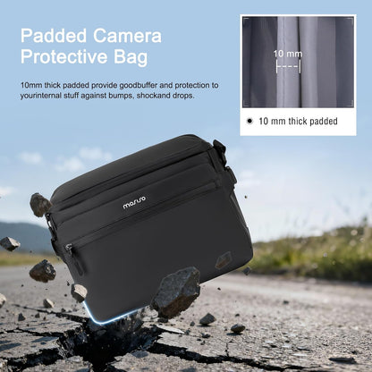 MOSISO Crossbody Camera Bag with Custom Removable Dividers. Fits DSLR, Mirrorless Cameras, Drones & Gimbals.