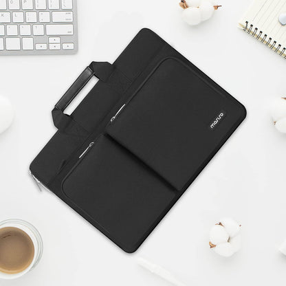 MOSISO 360 Protective Laptop Shoulder Messenger Bag 15.6 inch Compatible with MacBook, HP, Dell, Lenovo, Asus Notebook, Computer Bag with Front Hidden Horizontal&Left Small&Right Big Pockets, Black iMosiso