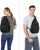 MOSISO Sling Backpack Bag, Crossbody Shoulder Bag Travel Hiking Daypack Chest Bag with Front Square Pocket&USB Charging Port,Black