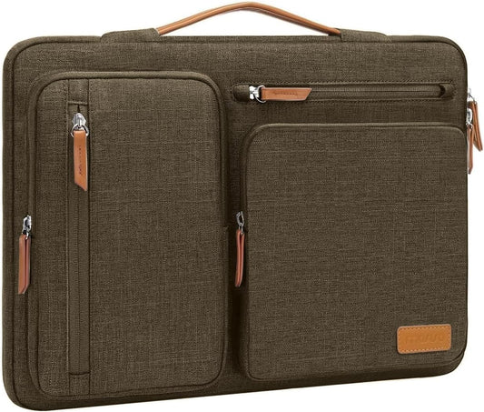 MOSISO 360 Protective Laptop Case 13-17.3 inch, 13 13.3 14 15 16 17.3 inch Laptop Sleeve Compatible with MacBook Air M4 M3 M2 2025 2024 2023, Dell XPS Plus, Side Open Carrying Case with 4 Zipper Pockets&Handle