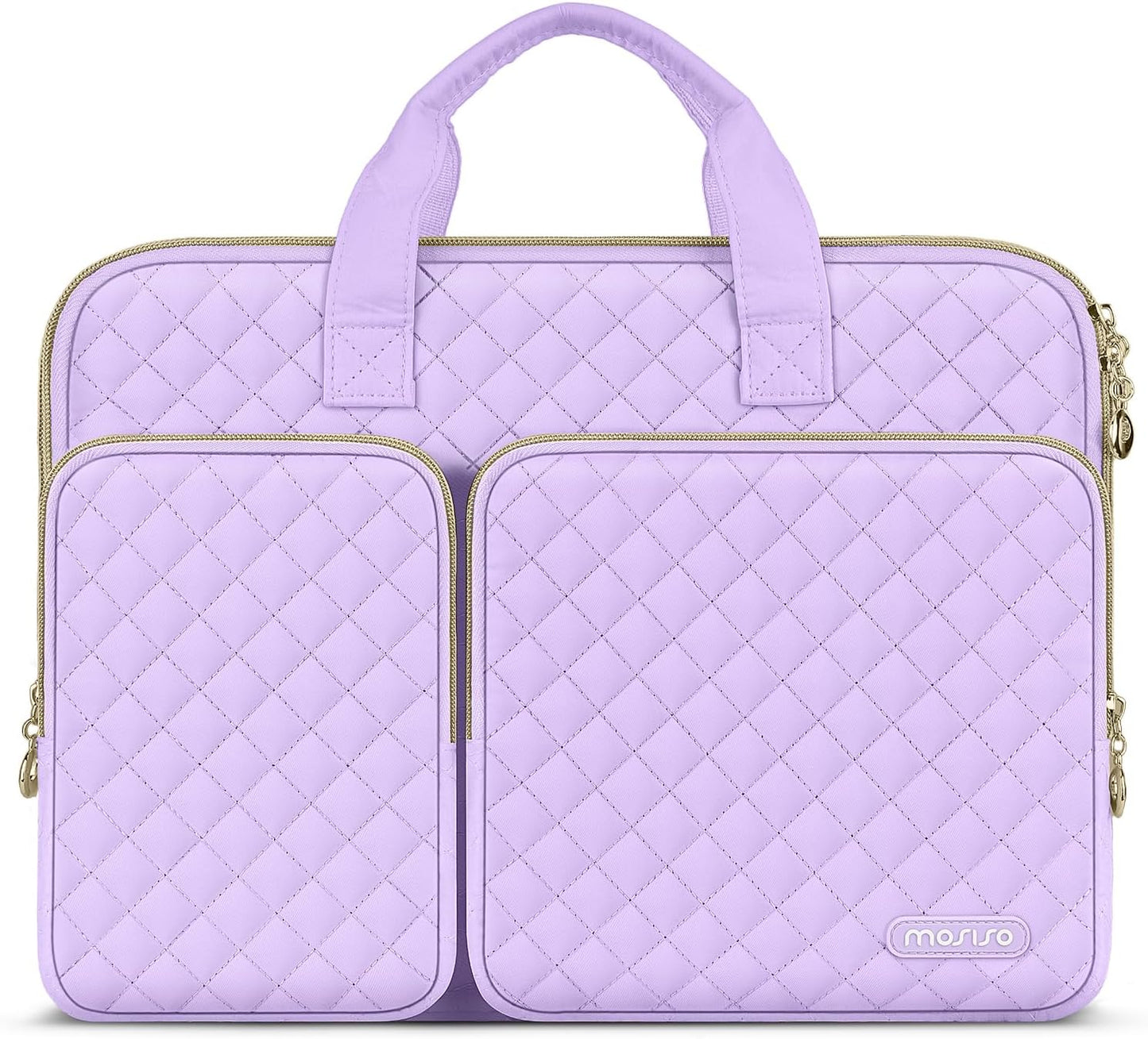 MOSISO 360 Protective Laptop Case 13-16 inch,13 13.3 14 16 inch Laptop Sleeve Compatible with MacBook Pro 16 M5 M4 M3 M2 M1 HP Acer Dell Lenovo,Square Quilted Bag Cover with 2 Pockets&Handle&Belt,Antique Green