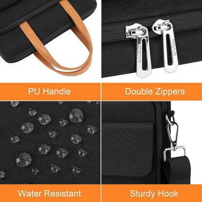MOSISO Men’s 360‑Edge Reinforced Vertical Laptop Messenger Bag,13‑14‑Inch,Multi‑Pockets,Removable‑Strap & Rear Trolley‑Sleeve