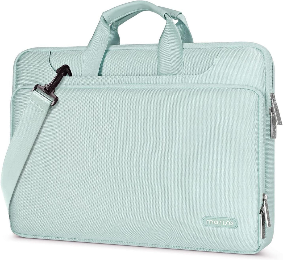 MOSISO 360 Laptop Shoulder Bag with Matching Color Sleeve & Luggage Strap, Fits 13–17.3 Inch Dell XPS HP Pavilion IdeaPad Acer Alienware Omen Notebook