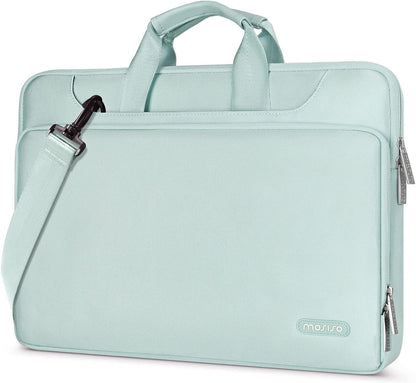 MOSISO 360 Laptop Shoulder Bag with Matching Color Sleeve & Luggage Strap, Fits 13–17.3 Inch Dell XPS HP Pavilion IdeaPad Acer Alienware Omen Notebook