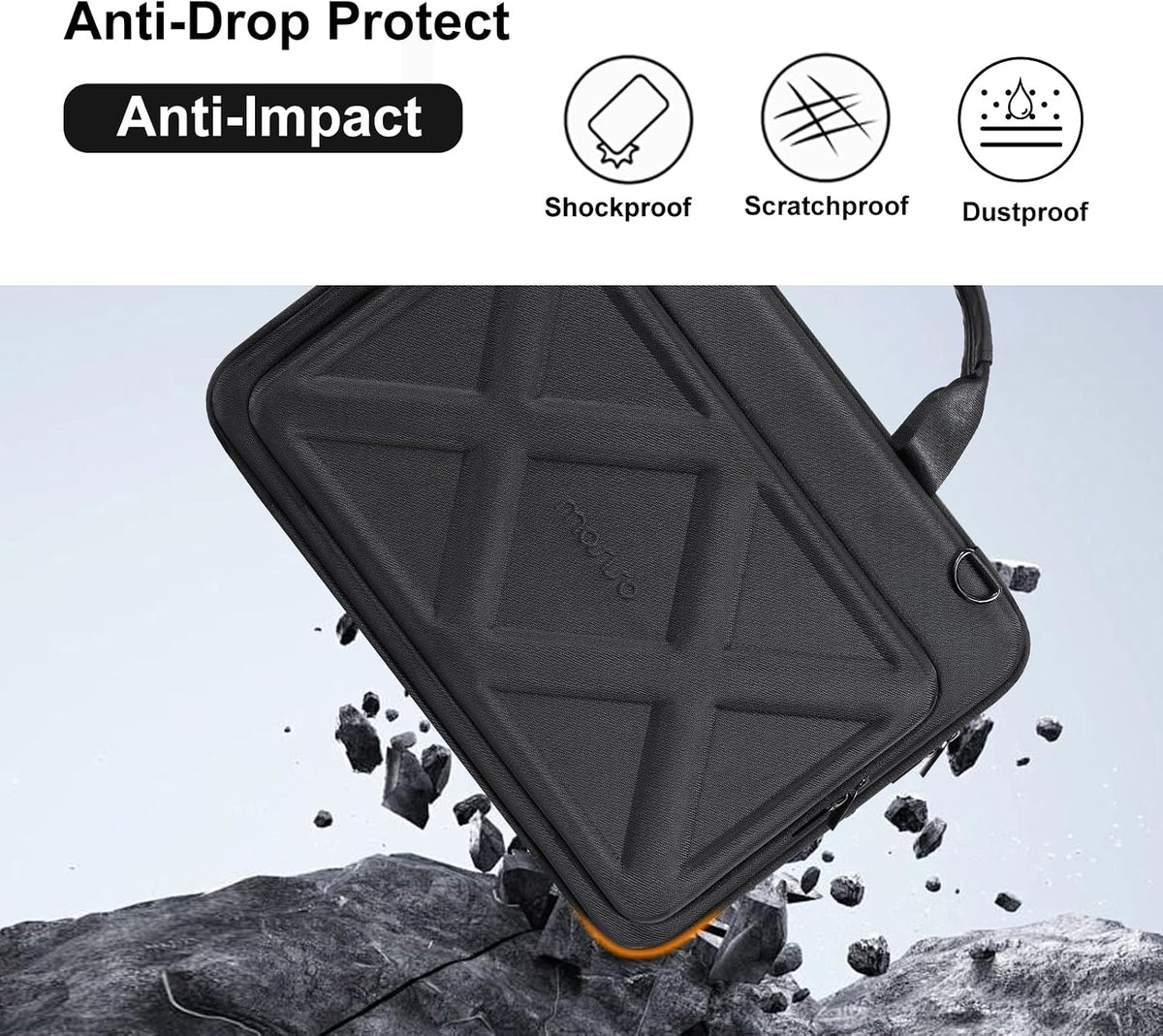 MOSISO X‑Pac EVA Hard‑Shell Laptop Bag for Men, 15‑16‑Inch Business Briefcase with 180‑Degree Full Opening
