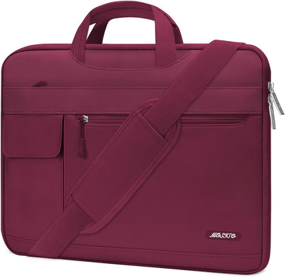 MOSISO Laptop Shoulder Bag Compatible with MacBook Air/Pro,13/13.3/16 inch Notebook,Compatible with MacBook Pro 14 inch M5 M4 M3 M2 M1 2026-2021,Polyester Flapover Briefcase Sleeve Case, Black