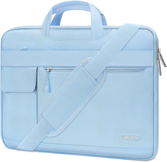 MOSISO Polyester Flapover Laptop Shoulder Briefcase Sleeve, Fits 13.3-15.6 Inch MacBook Air Pro M1-M5 Notebook