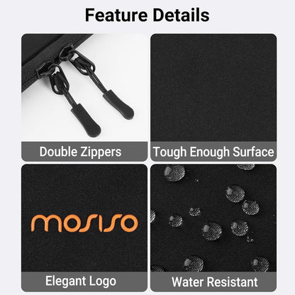 MOSISO Rhombus Padded Laptop Sleeve,13‑13.3‑Inch,Top‑Loading‑Zipper,Front‑Horizontal‑Pocket & Rear Trolley‑Sleeve