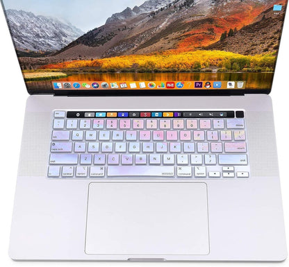 MOSISO Keyboard Cover Silicone Skin Compatible with MacBook Pro 13 inch M2 2023, 2022, 2021 2020 M1 A2338 A2289 A2251 & Compatible with MacBook Pro 16 inch 2020 2019 A2141 Touch ID, Colorful Clouds