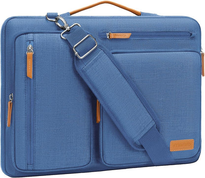 MOSISO 360 Protective Laptop Shoulder Bag 13-17.3 inch, 13 13.3 14 15 16 17.3 inch Computer Bags Compatible with MacBook Pro 16 inch, HP, Dell, Lenovo, Asus Notebook,Side Open Messenger Bag with 4 Zipper Pocket