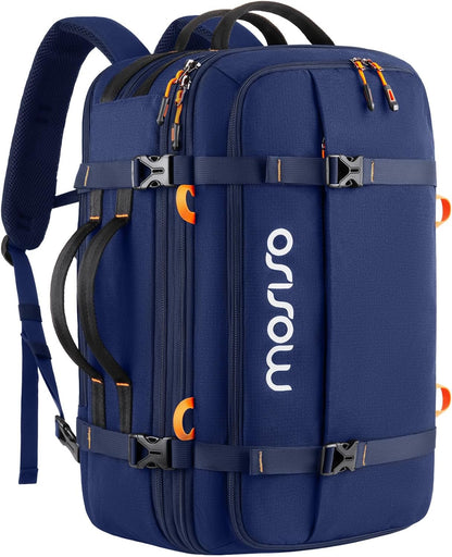 MOSISO 40L Men’s Travel Rucksack Duffel Backpack,180‑Opening Wet‑Dry‑Pocket,USB‑Port & Luggage‑Strap Fits 17.3‑Inch Laptop