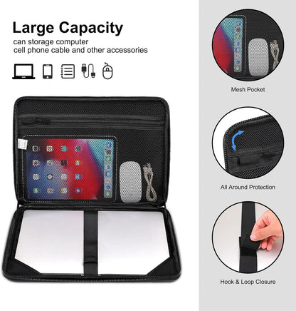 MOSISO Hard Shell Laptop Sleeve Shoulder Bag, 15.6 inch Computer Bag Compatible with MacBook, HP, Dell, Lenovo, Asus, Notebook, 16 inch Symmetric Geometric Waterproof EVA Carrying Case, Black