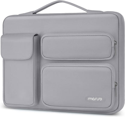 MOSISO 360 Protective Laptop Case 13.3 inch, 13-13.3 inch Laptop Sleeve Compatible with MacBook Air/Pro 13 / Pro 14, HP Dell ASUS Lenovo, Side Open Bag with 2 Raised&1 Flapover Pockets, Lavender Gray mysite