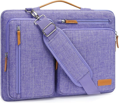 MOSISO 360 Protective Laptop Shoulder Bag 13-17.3 inch, 13 13.3 14 15 16 17.3 inch Computer Bags Compatible with MacBook Pro 16 inch, HP, Dell, Lenovo, Asus Notebook,Side Open Messenger Bag with 4 Zipper Pocket
