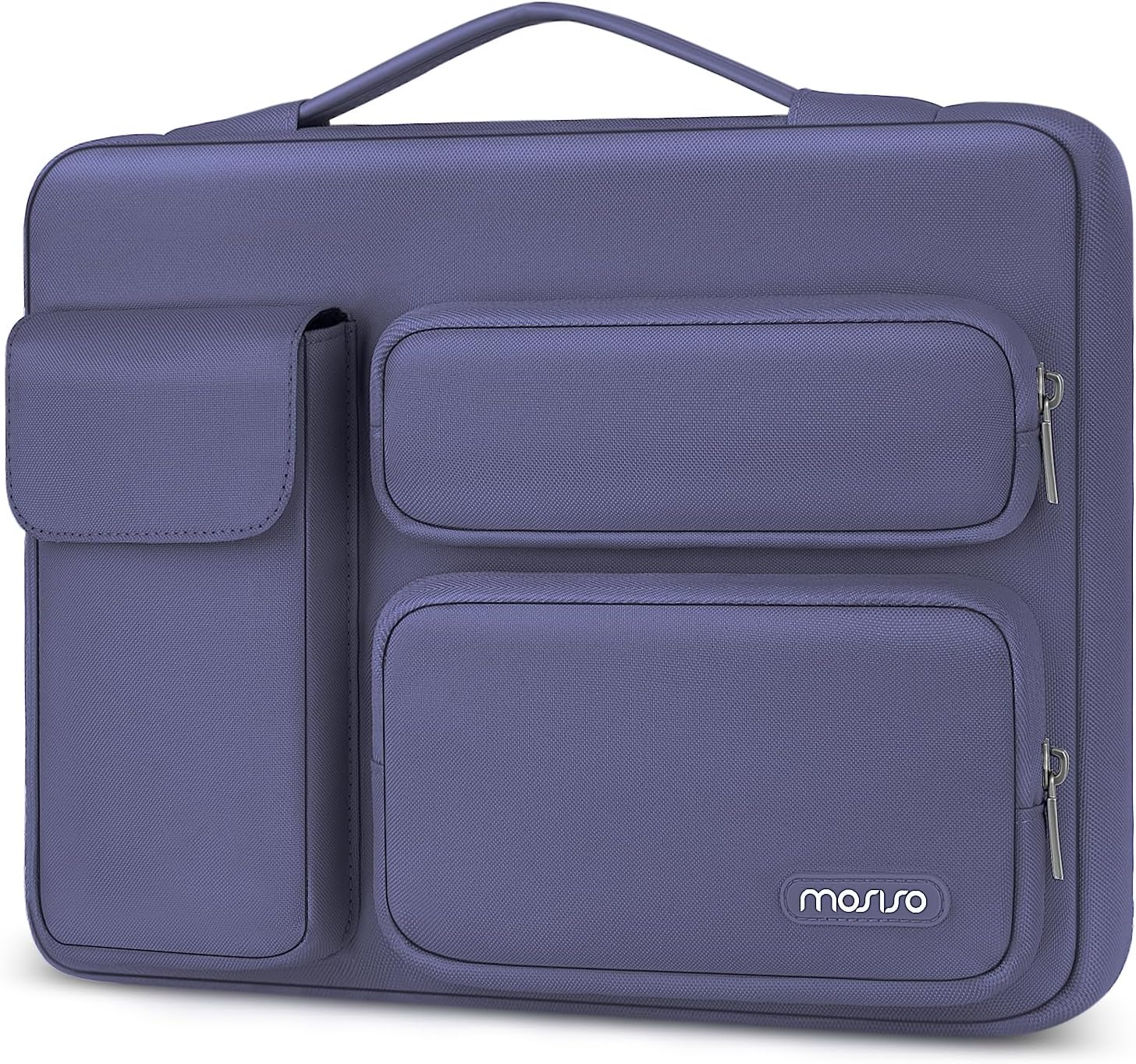 MOSISO 360 Protective Laptop Case 13.3 inch, 13-13.3 inch Laptop Sleeve Compatible with MacBook Air/Pro 13 / Pro 14, HP Dell ASUS Lenovo, Side Open Bag with 2 Raised&1 Flapover Pockets, Lavender Gray mysite
