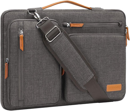 MOSISO 360 Protective Laptop Shoulder Bag 13-17.3 inch, 13 13.3 14 15 16 17.3 inch Computer Bags Compatible with MacBook Pro 16 inch, HP, Dell, Lenovo, Asus Notebook,Side Open Messenger Bag with 4 Zipper Pocket