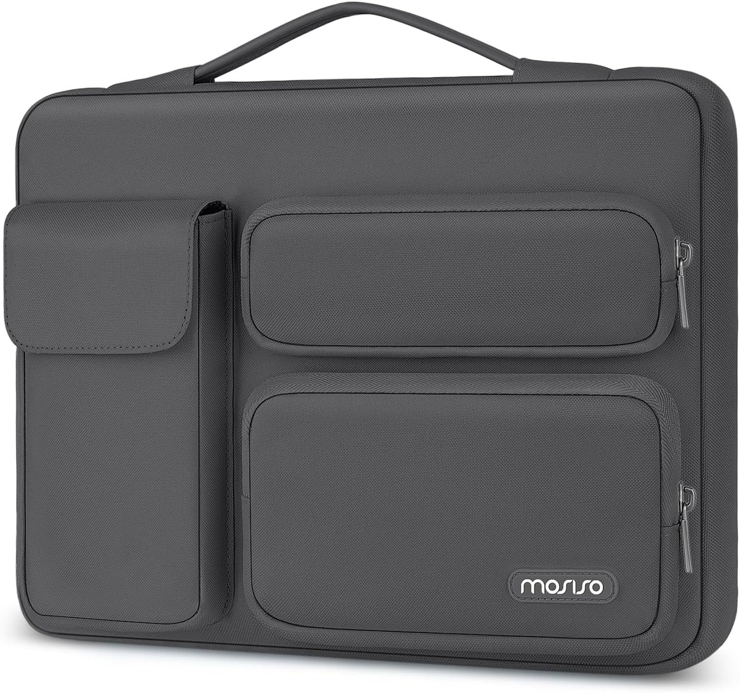 MOSISO 360 Protective Laptop Case 13.3 inch, 13-13.3 inch Laptop Sleeve Compatible with MacBook Air/Pro 13 / Pro 14, HP Dell ASUS Lenovo, Side Open Bag with 2 Raised&1 Flapover Pockets, Lavender Gray mysite