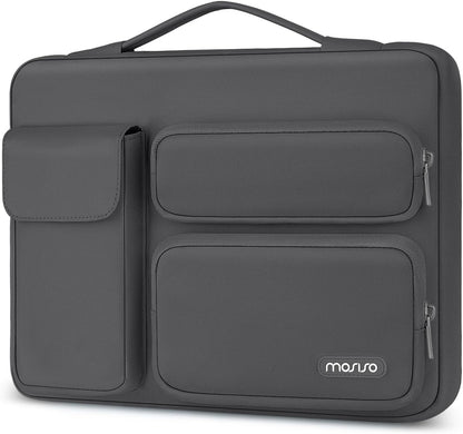 MOSISO 360 Protective Laptop Case 13.3 inch, 13-13.3 inch Laptop Sleeve Compatible with MacBook Air/Pro 13 / Pro 14, HP Dell ASUS Lenovo, Side Open Bag with 2 Raised&1 Flapover Pockets, Lavender Gray mysite