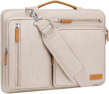MOSISO 360 Protective Laptop Shoulder Bag 13-17.3 inch, 13 13.3 14 15 16 17.3 inch Computer Bags Compatible with MacBook Pro 16 inch, HP, Dell, Lenovo, Asus Notebook,Side Open Messenger Bag with 4 Zipper Pocket
