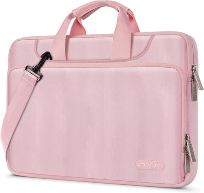 MOSISO 360 Laptop Shoulder Bag with Matching Color Sleeve & Luggage Strap, Fits 13–17.3 Inch Dell XPS HP Pavilion IdeaPad Acer Alienware Omen Notebook